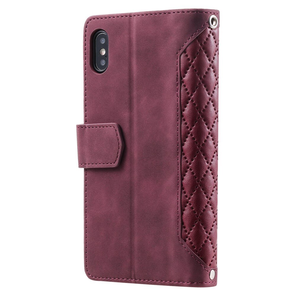 Funda acolchada tipo billetera iPhone X/XS Rojo