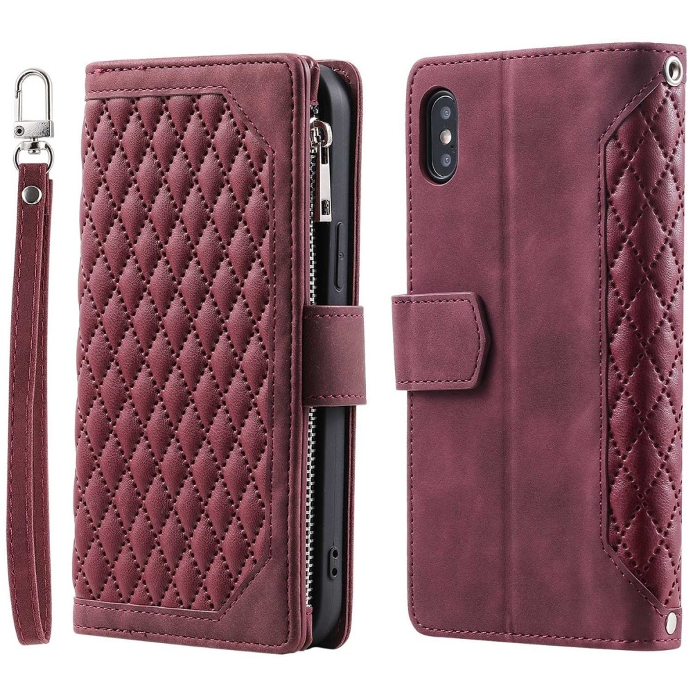 Funda acolchada tipo billetera iPhone X/XS Rojo