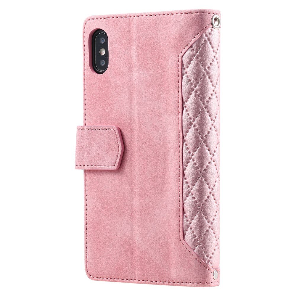 Funda acolchada tipo billetera iPhone X/XS Rosa