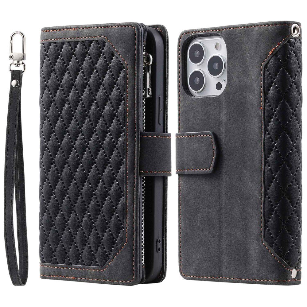 Funda acolchada tipo billetera iPhone 14 Pro Negro