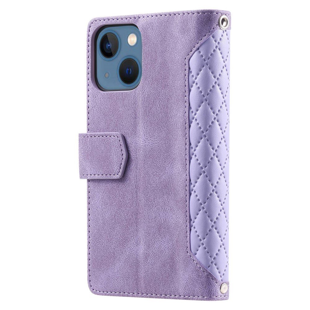 Funda acolchada tipo billetera iPhone 13 Violeta