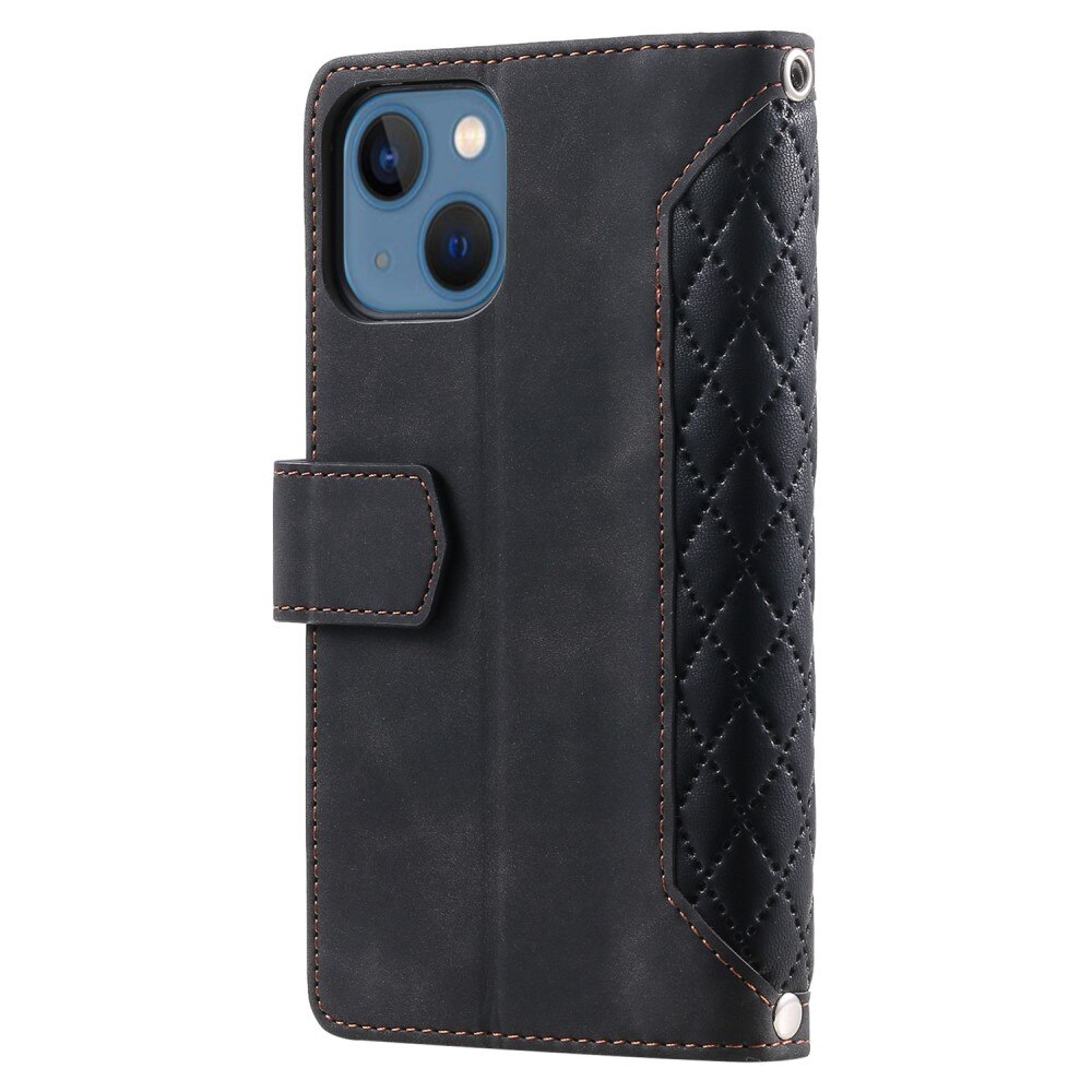 Funda acolchada tipo billetera iPhone 13 Negro