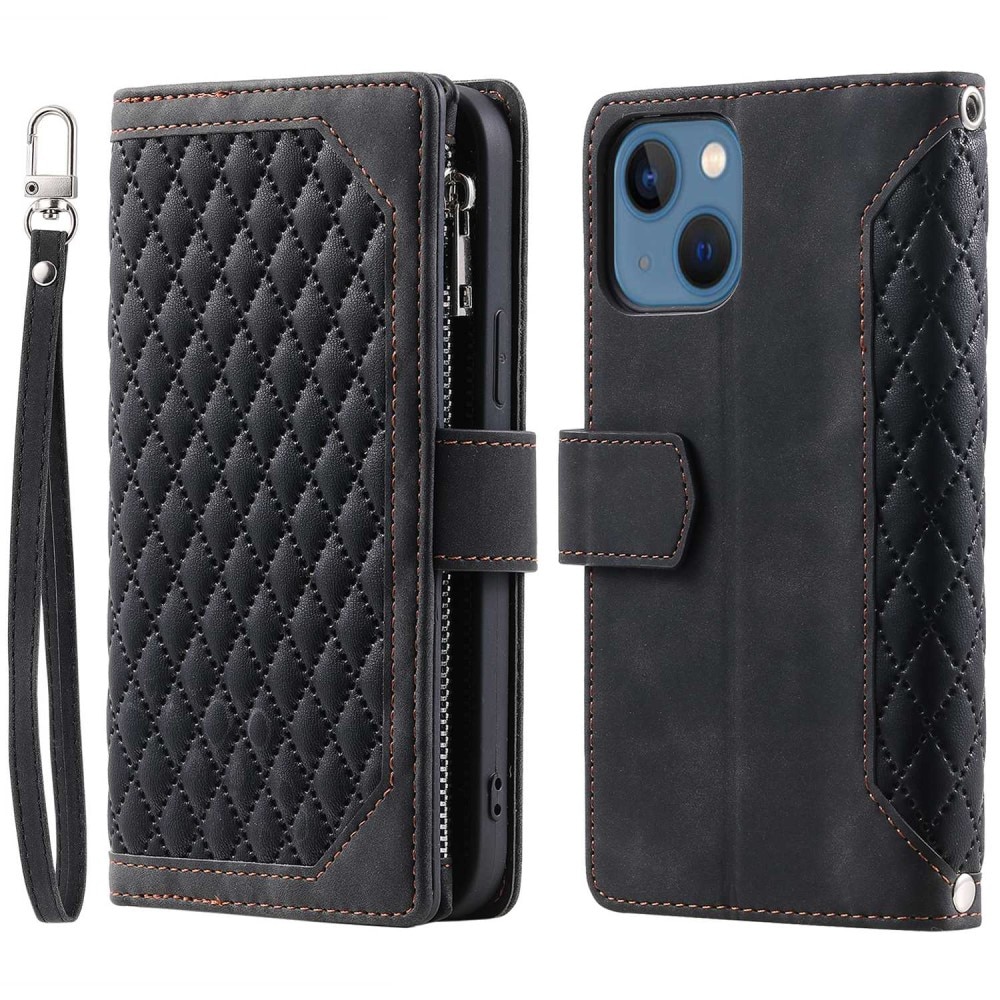 Funda acolchada tipo billetera iPhone 13 Negro