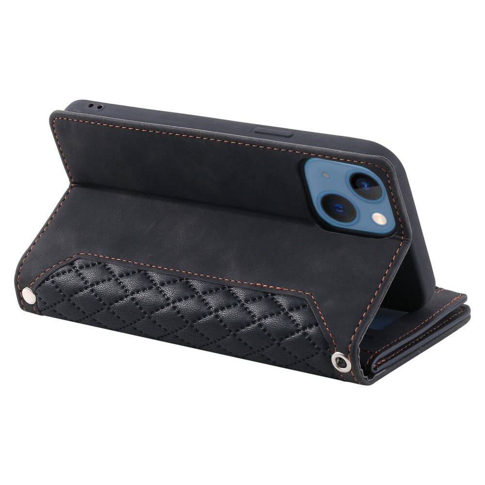 Funda acolchada tipo billetera iPhone 13 Negro