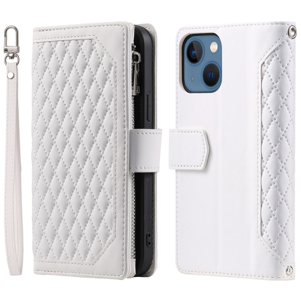 Funda acolchada tipo billetera iPhone 13 Blanco