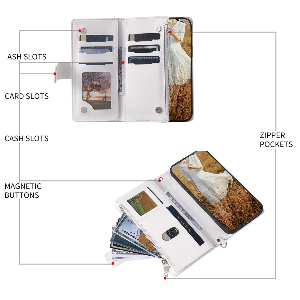 Funda acolchada tipo billetera iPhone 13 Blance