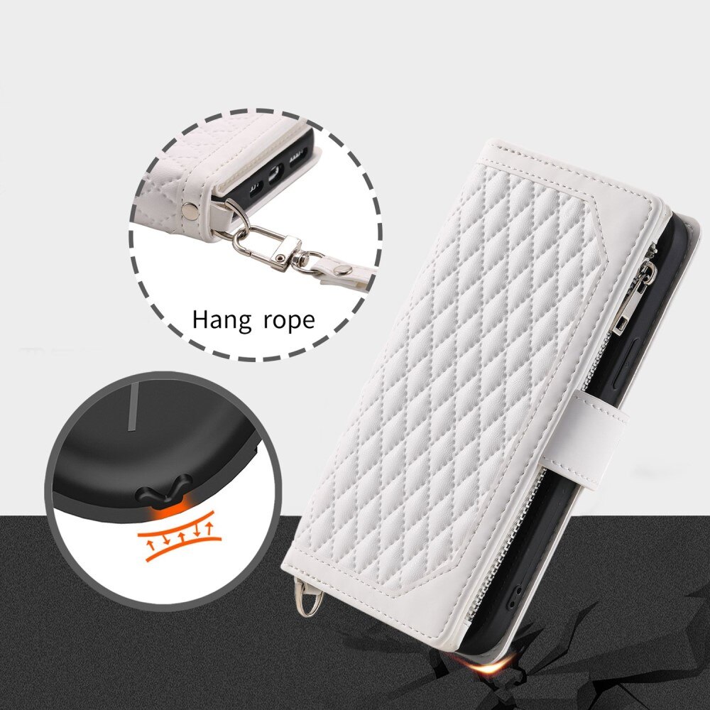 Funda acolchada tipo billetera iPhone 13 Blance