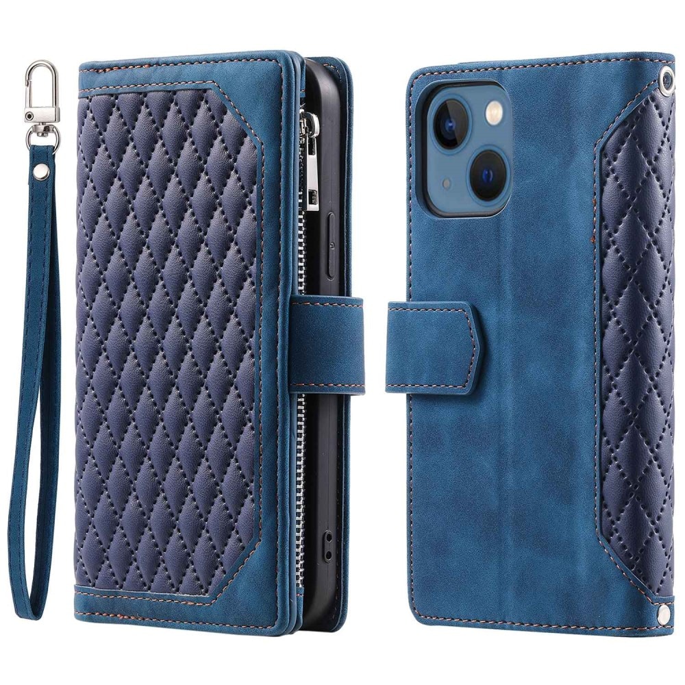 Funda acolchada tipo billetera iPhone 14 Plus Azul