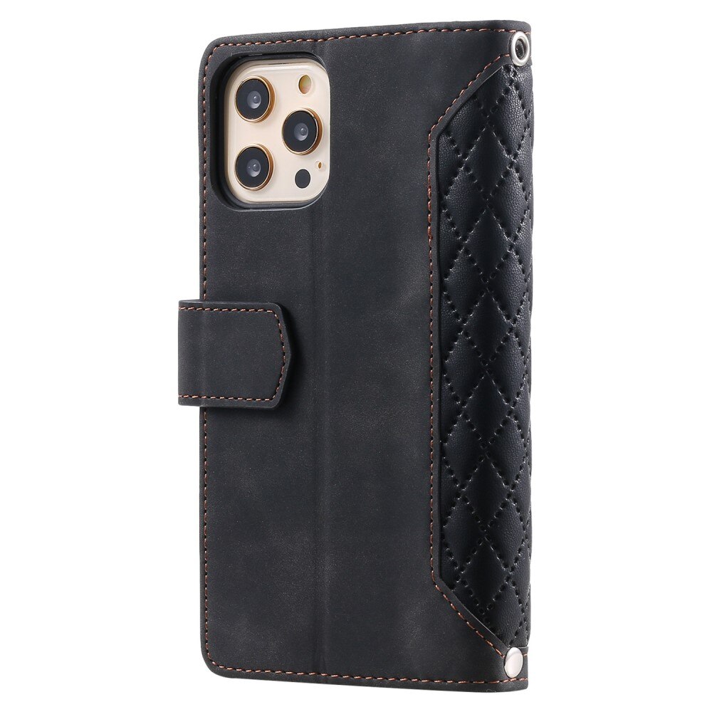 Funda acolchada tipo billetera iPhone 12/iPhone 12 Pro Negro