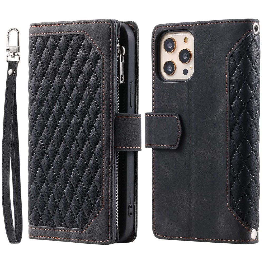 Funda acolchada tipo billetera iPhone 12/iPhone 12 Pro Negro