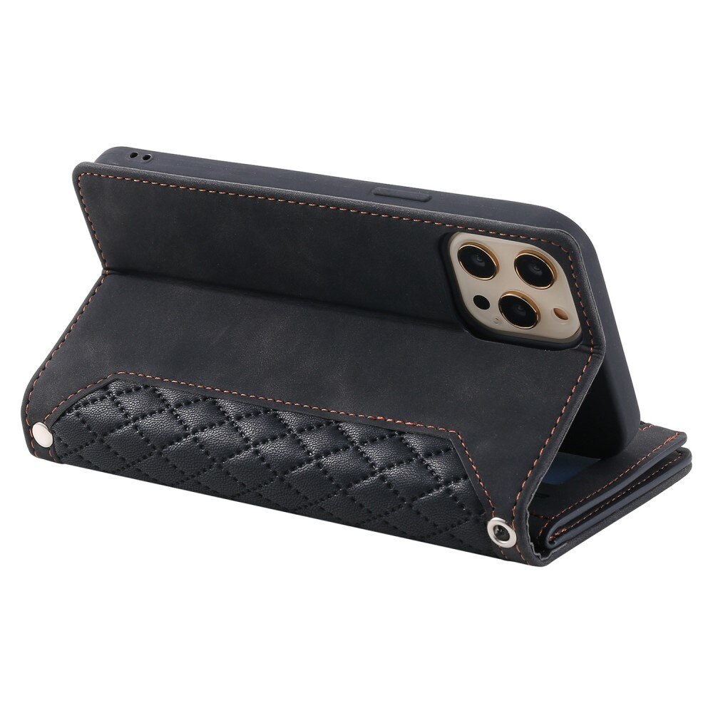Funda acolchada tipo billetera iPhone 12/iPhone 12 Pro Negro