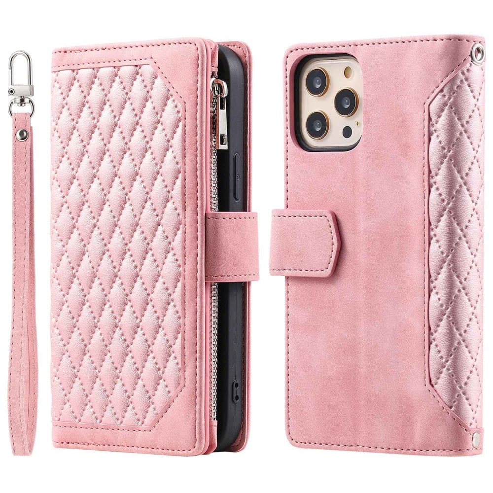 Funda acolchada tipo billetera iPhone 12/iPhone 12 Pro Rosa