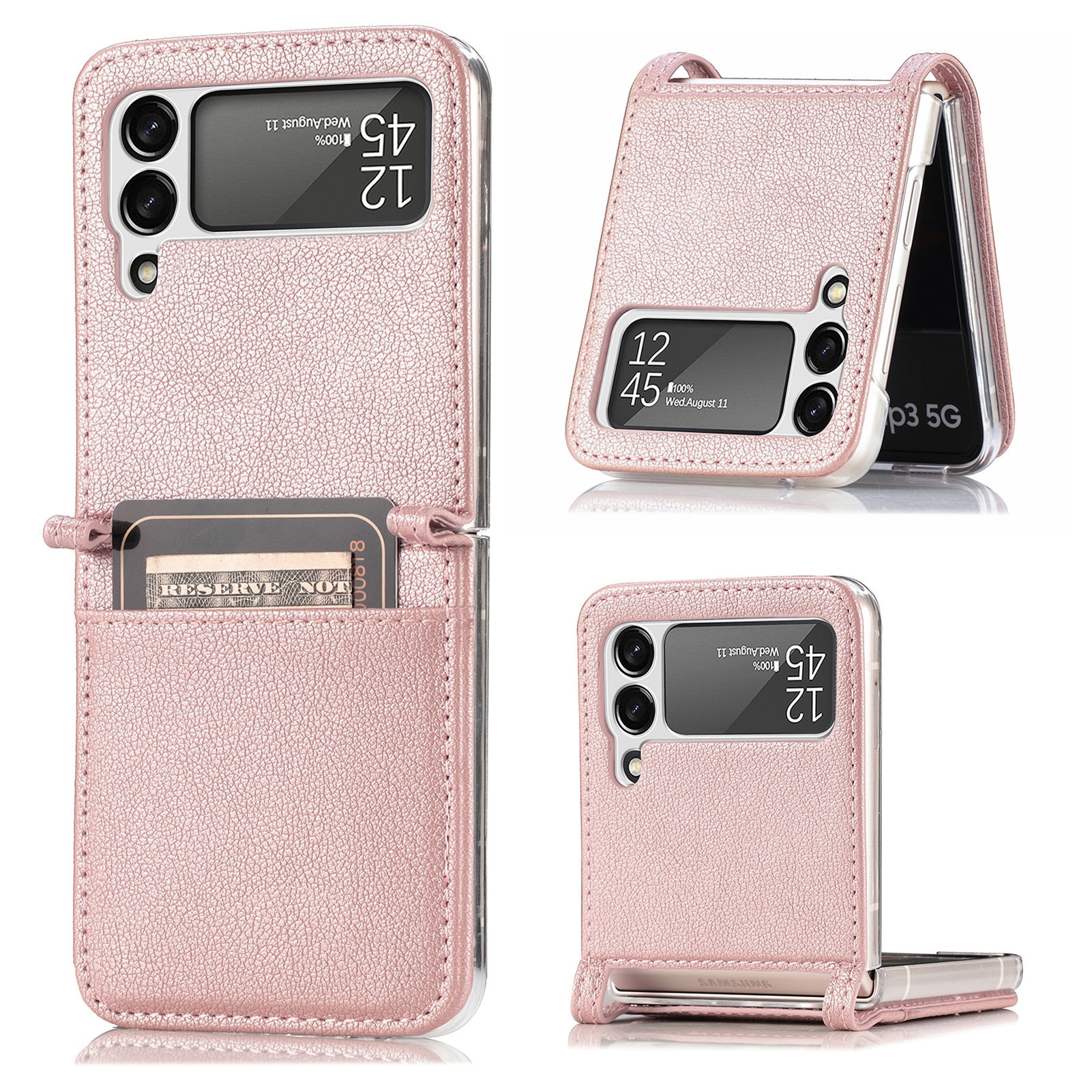 Cartera Slim Card Wallet Samsung Galaxy Z Flip 4 Rosado