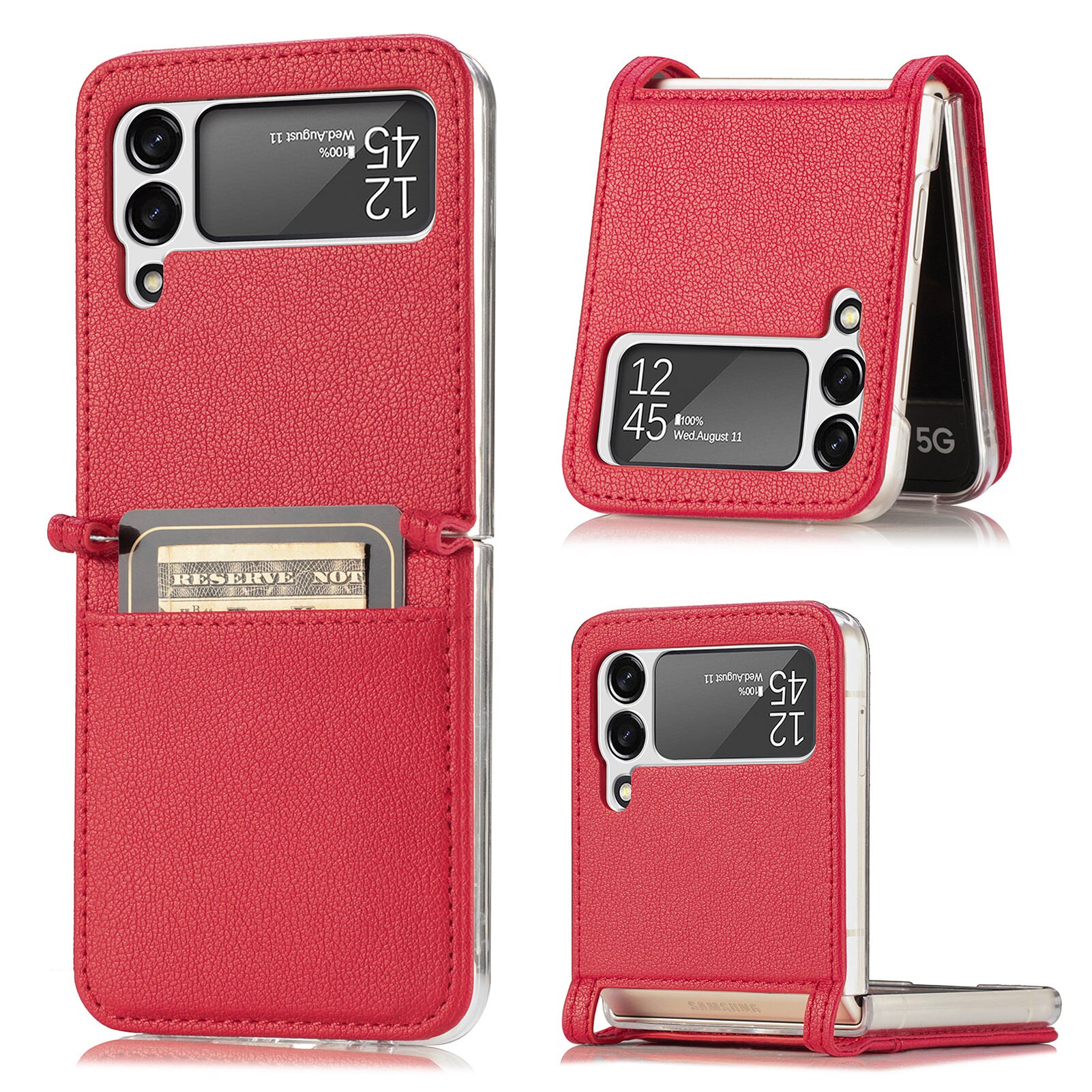 Cartera Slim Card Wallet Samsung Galaxy Z Flip 4 Rojo