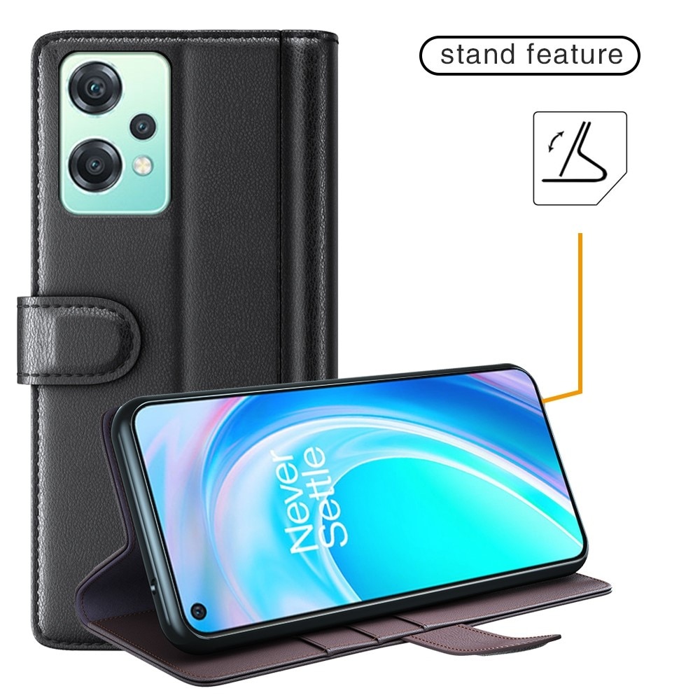 Funda de cuero genuino  OnePlus Nord CE 2 Lite 5G, Negro