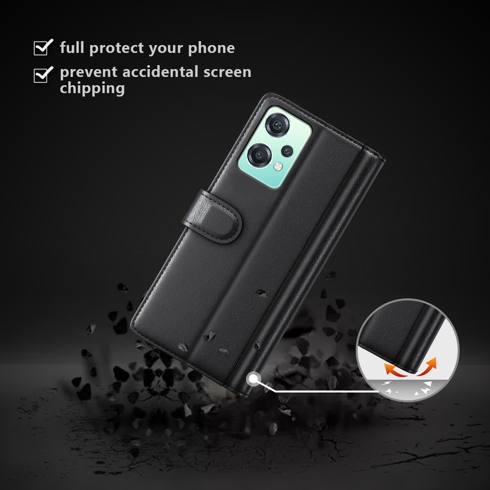 Funda de cuero genuino  OnePlus Nord CE 2 Lite 5G, Negro