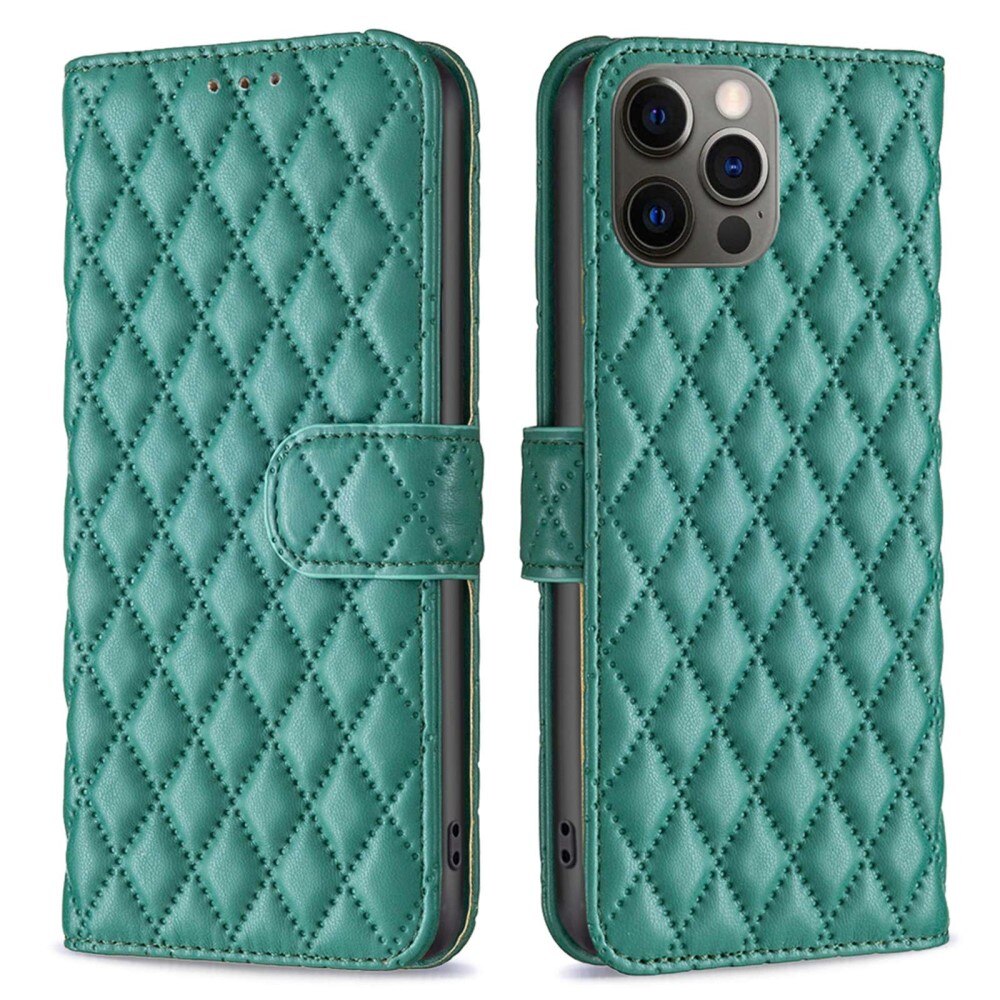 Funda acolchada con solapa iPhone 12/12 Pro Verde