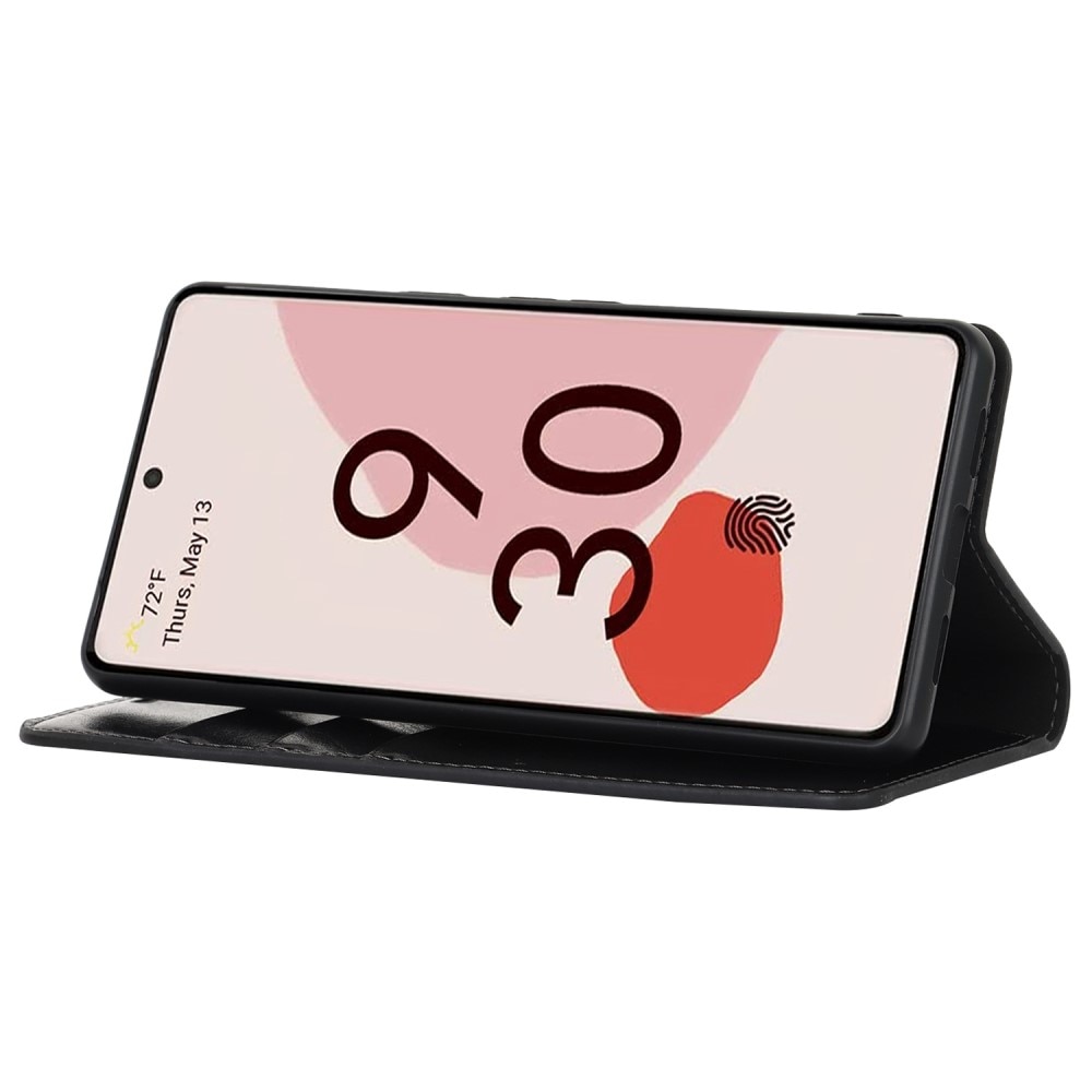 Funda cartera de cuero genuino Google Pixel 7 Negro