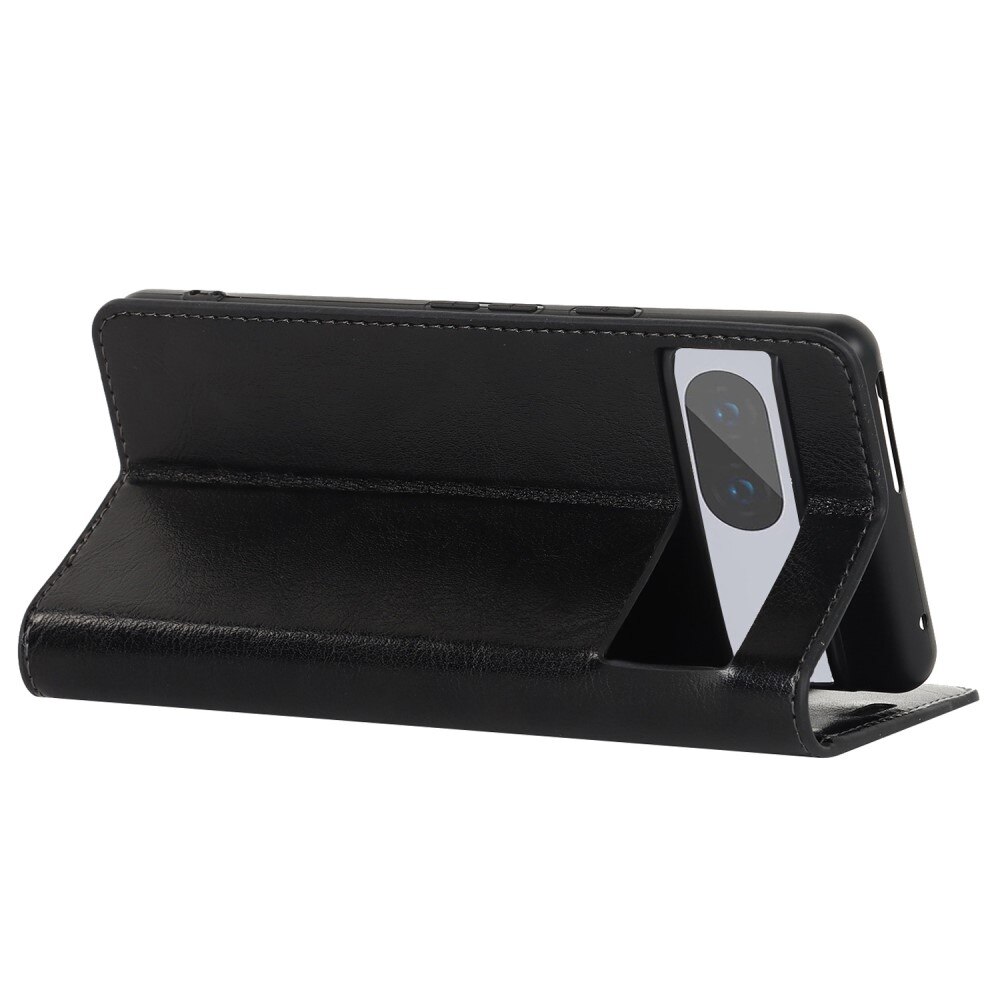 Funda cartera de cuero genuino Google Pixel 7 Negro