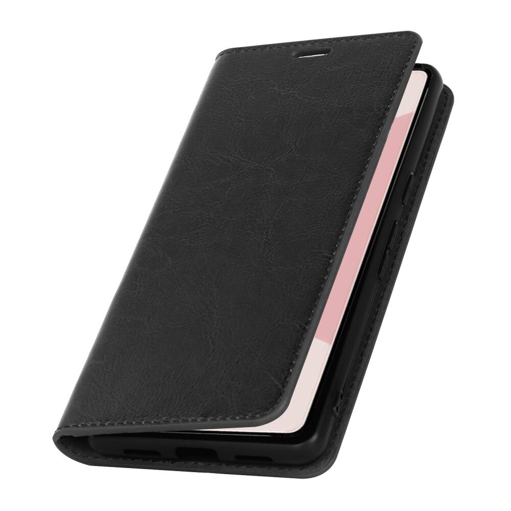 Funda cartera de cuero genuino Google Pixel 7 Negro
