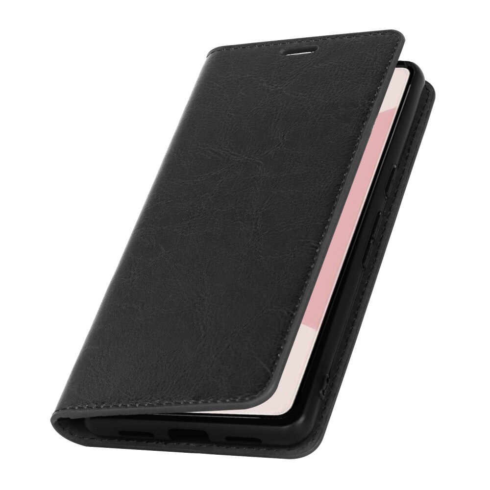 Funda cartera de cuero genuino Google Pixel 7 negro