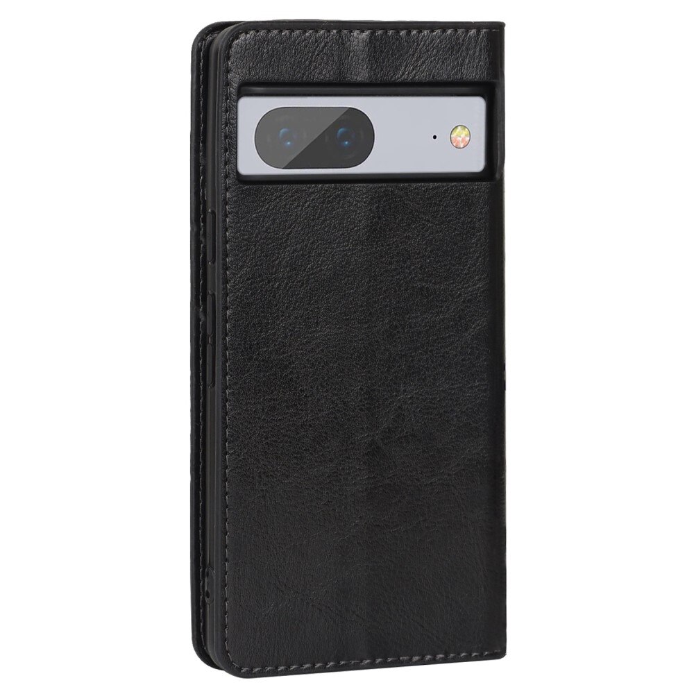 Funda cartera de cuero genuino Google Pixel 7 negro