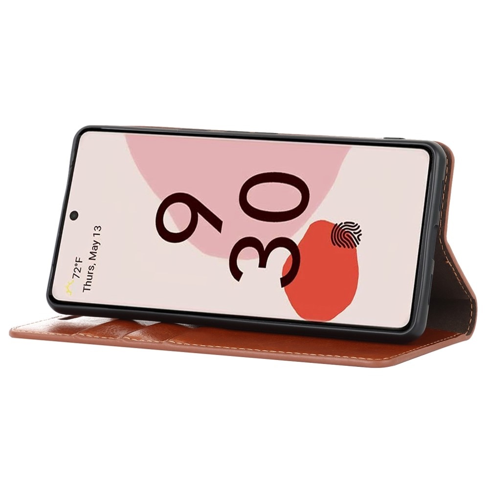 Funda cartera de cuero genuino Google Pixel 7 Marrón