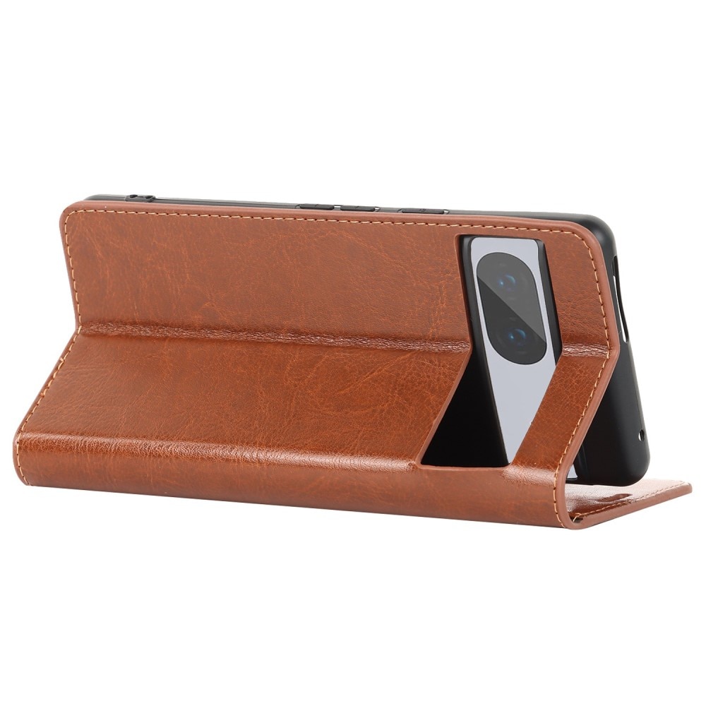 Funda cartera de cuero genuino Google Pixel 7 Marrón