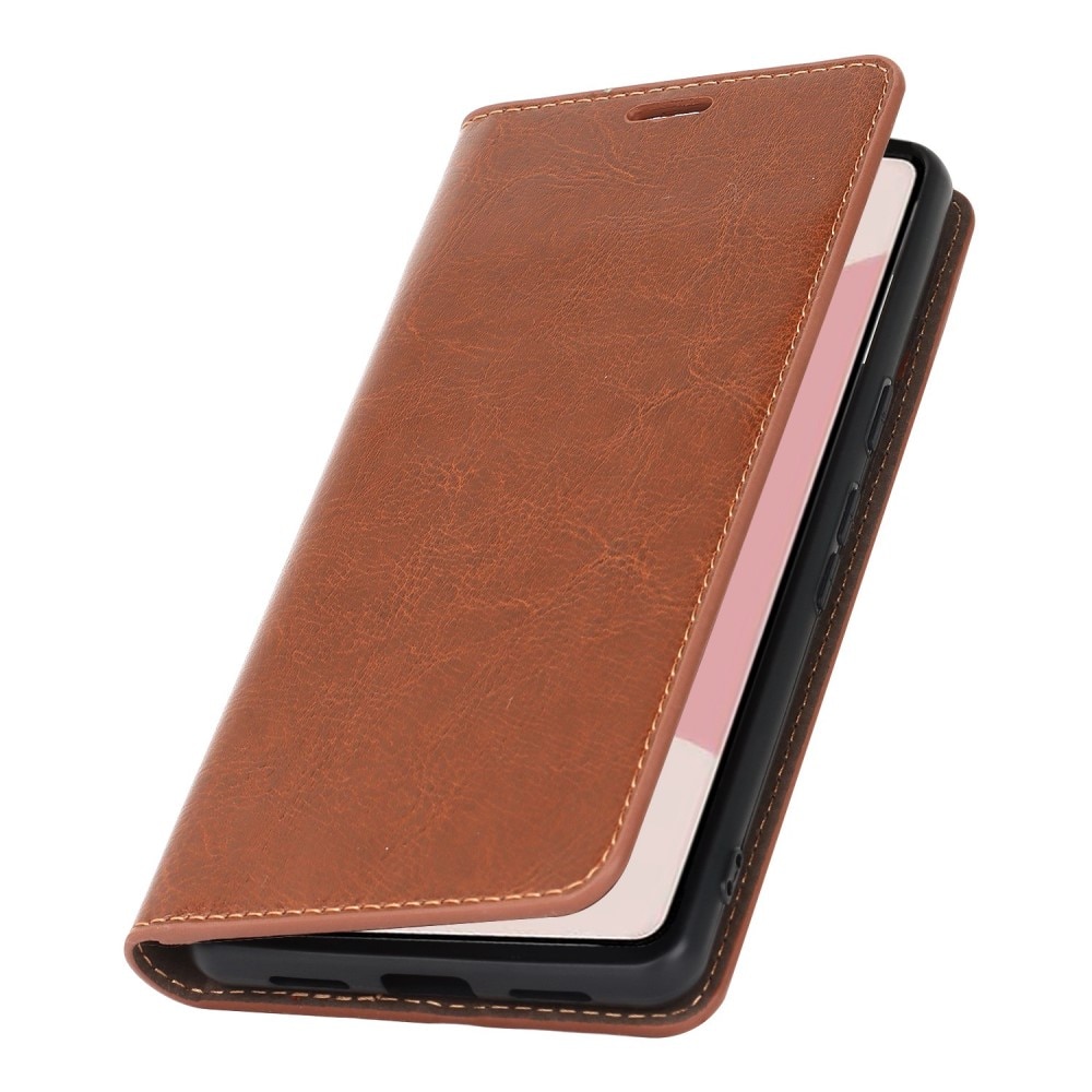 Funda cartera de cuero genuino Google Pixel 7 Marrón