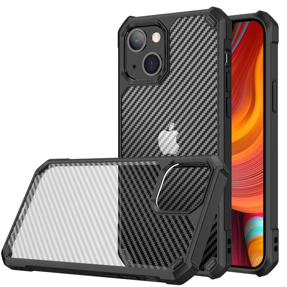 Funda híbrida iPhone 14 Fibra de carbon