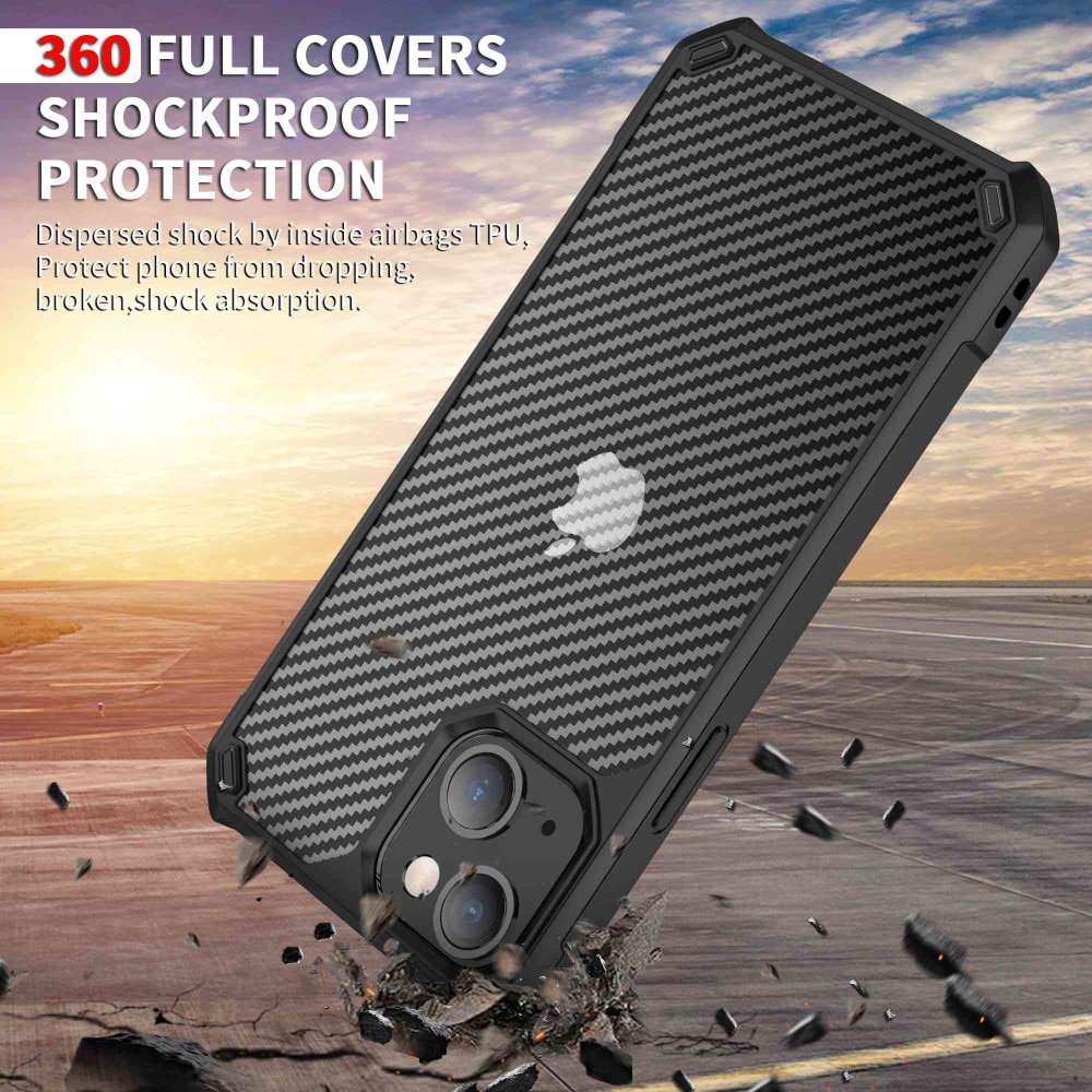 Funda híbrida iPhone 14 Fibra de carbon