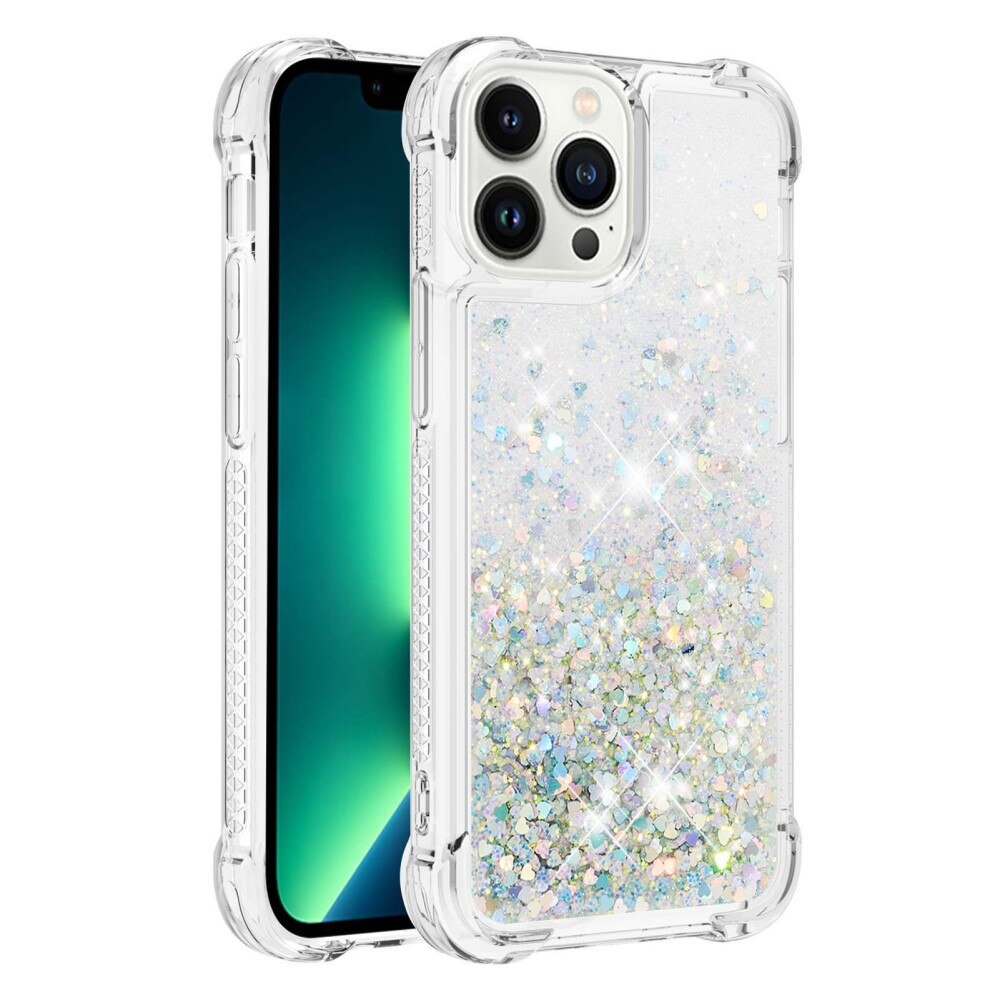 Funda Glitter Powder TPU iPhone 14 Pro Plata