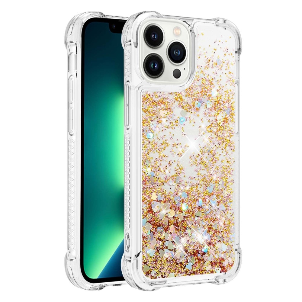 Funda Glitter Powder TPU iPhone 14 Pro Oro