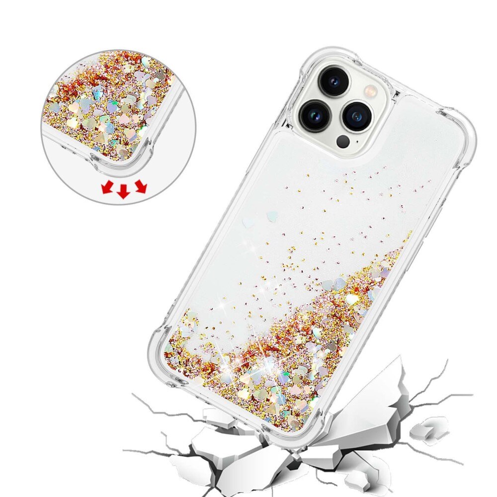 Funda Glitter Powder TPU iPhone 14 Pro Oro