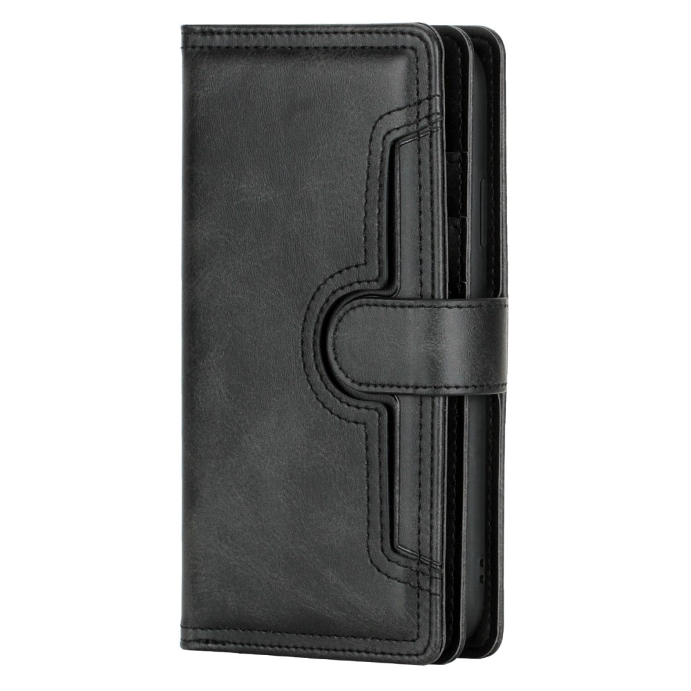 Multi-Slot tipo cartera de cuero iPhone 14 Plus Negro