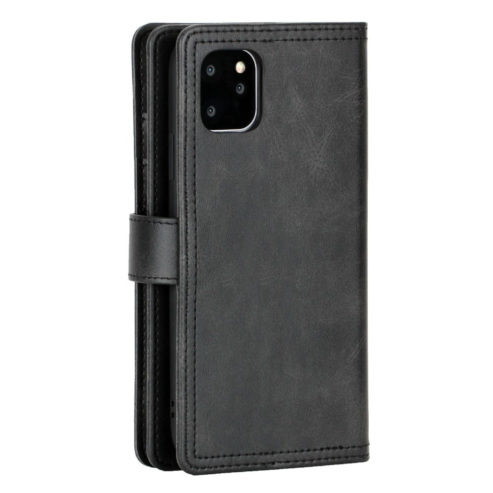 Multi-Slot tipo cartera de cuero iPhone 14 Negro