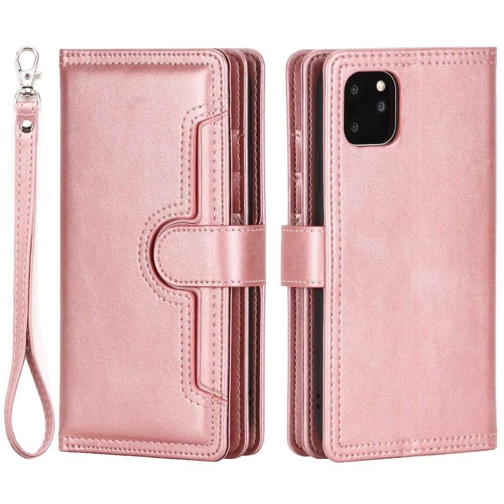 Multi-Slot tipo cartera de cuero iPhone 14 Rosado