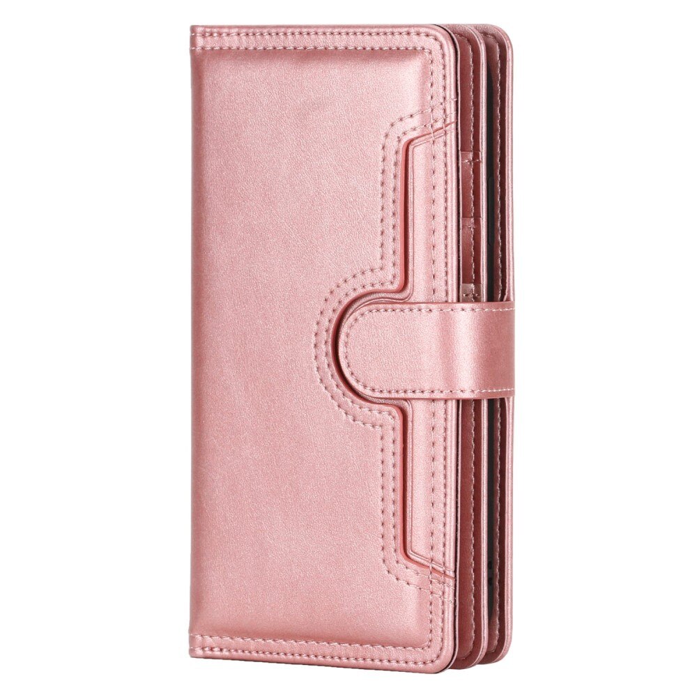 Multi-Slot tipo cartera de cuero iPhone 14 Rosado