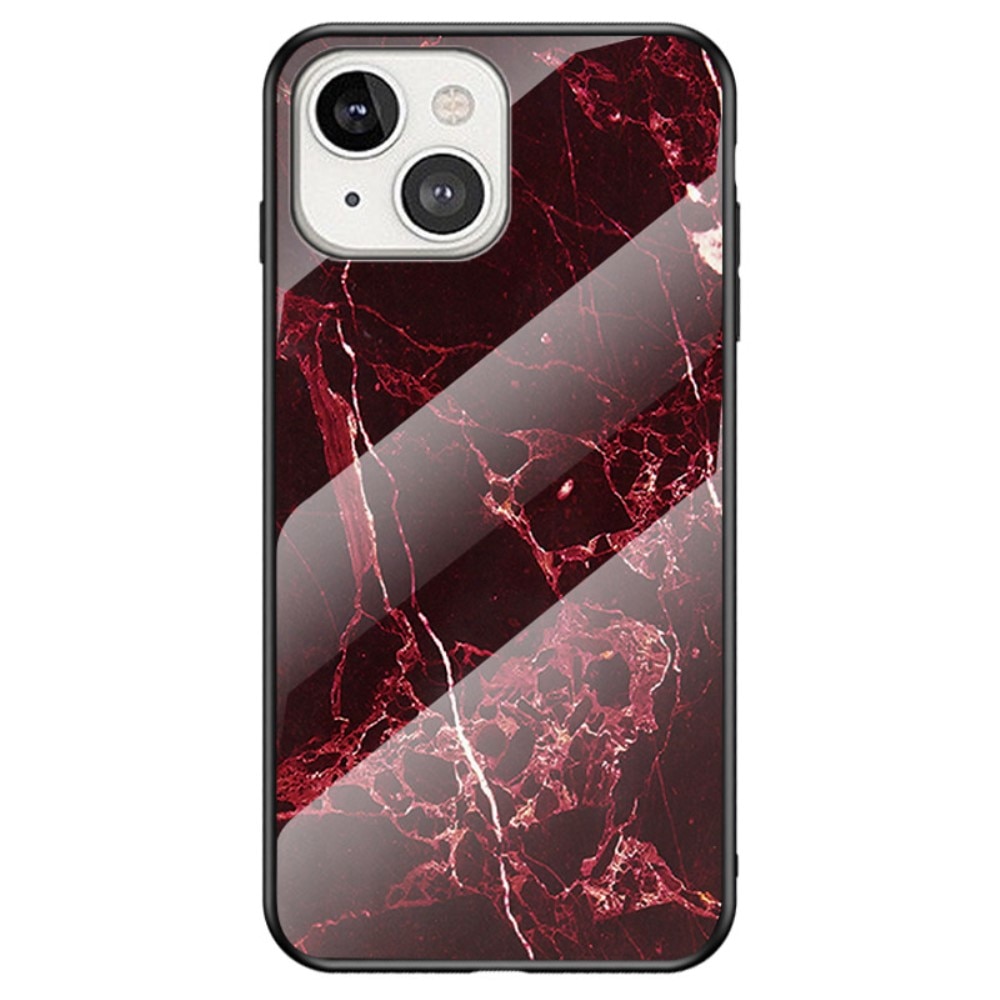 Funda vidrio templado iPhone 14 Plus Mármol rojo