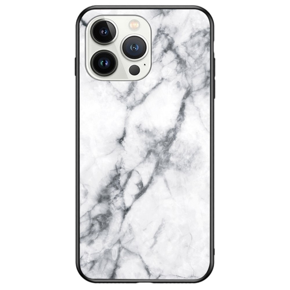 Funda vidrio templado iPhone 14 Pro Mármol blanco