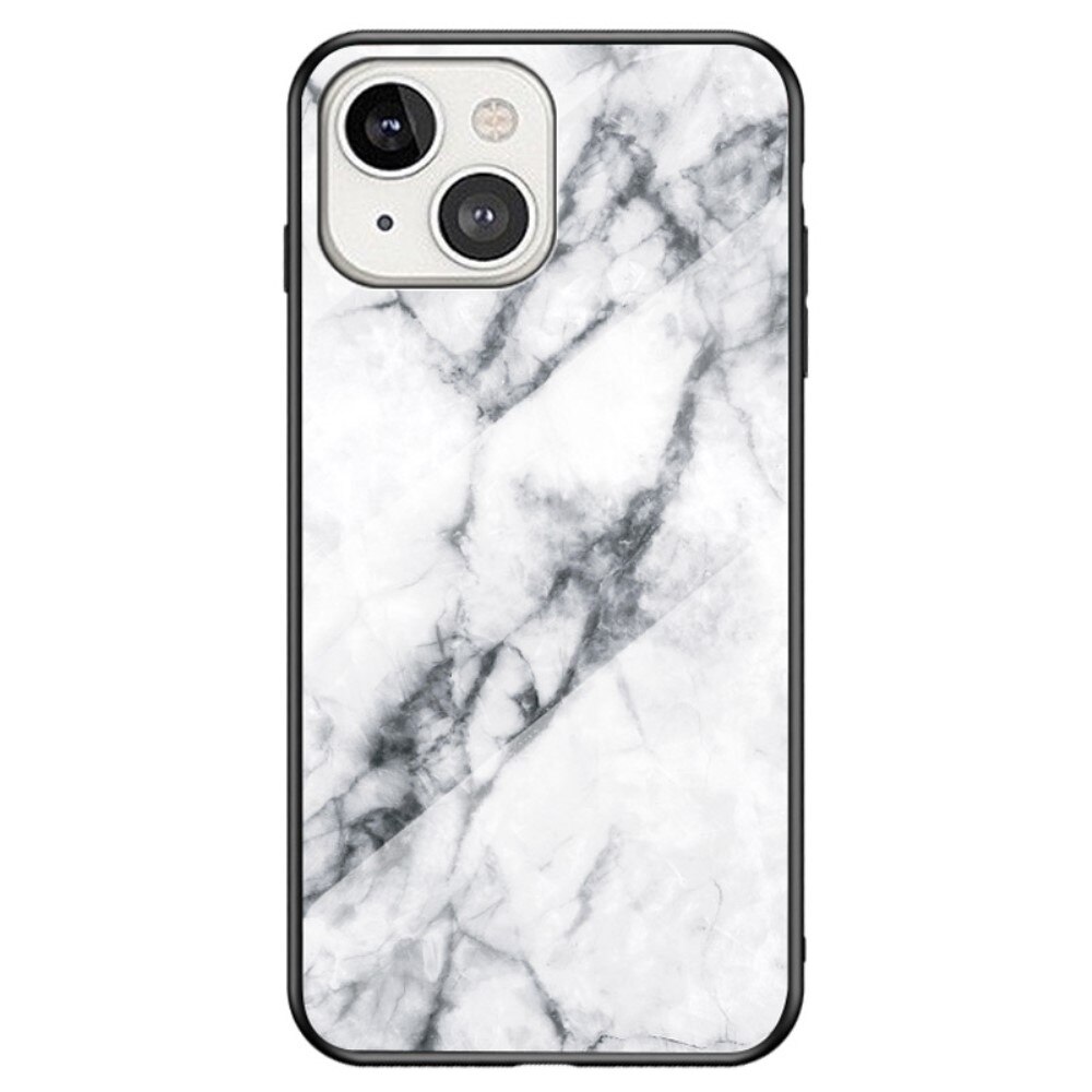 Funda vidrio templado iPhone 14 Mármol blanco