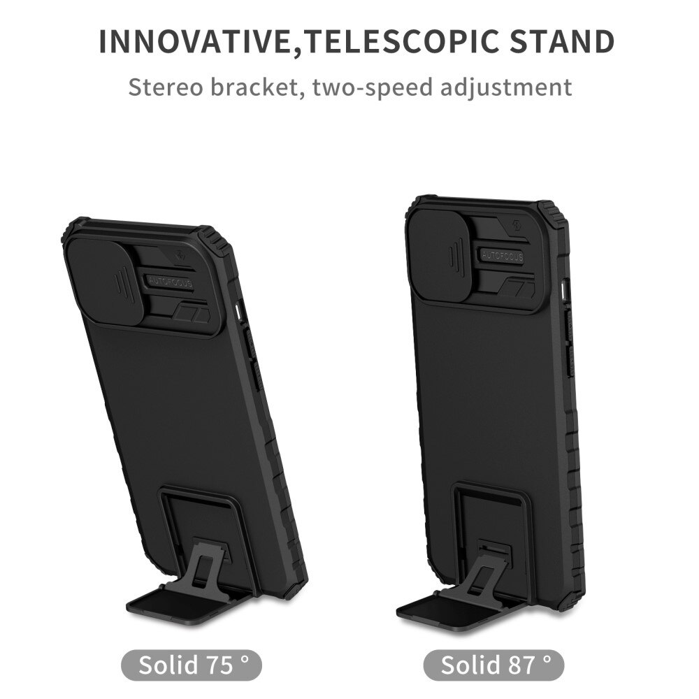 Funda Kickstand con Protector Cámara Apple iPhone 14 Plus Negro
