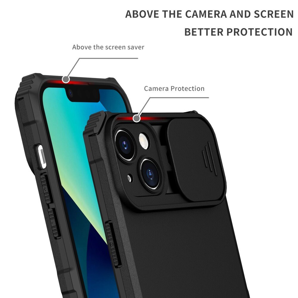 Funda Kickstand con Protector Cámara Apple iPhone 14 Plus Negro