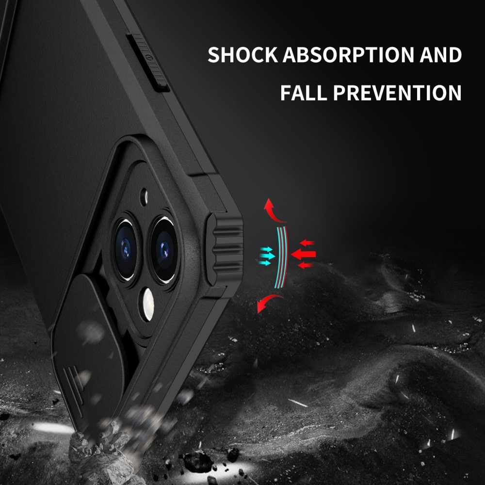 Funda Kickstand con Protector Cámara Apple iPhone 14 Plus Negro