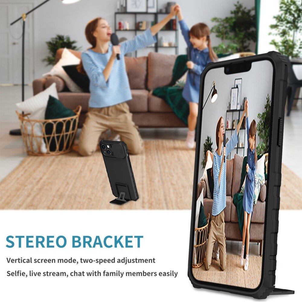 Funda Kickstand con Protector Cámara Apple iPhone 14 Plus Negro