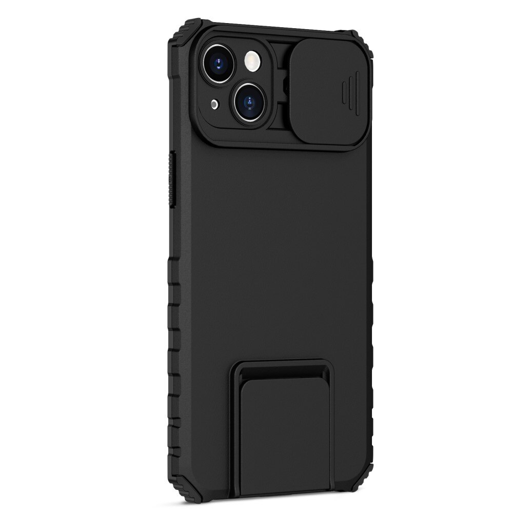 Funda Kickstand con Protector Cámara iPhone 14 Plus Negro