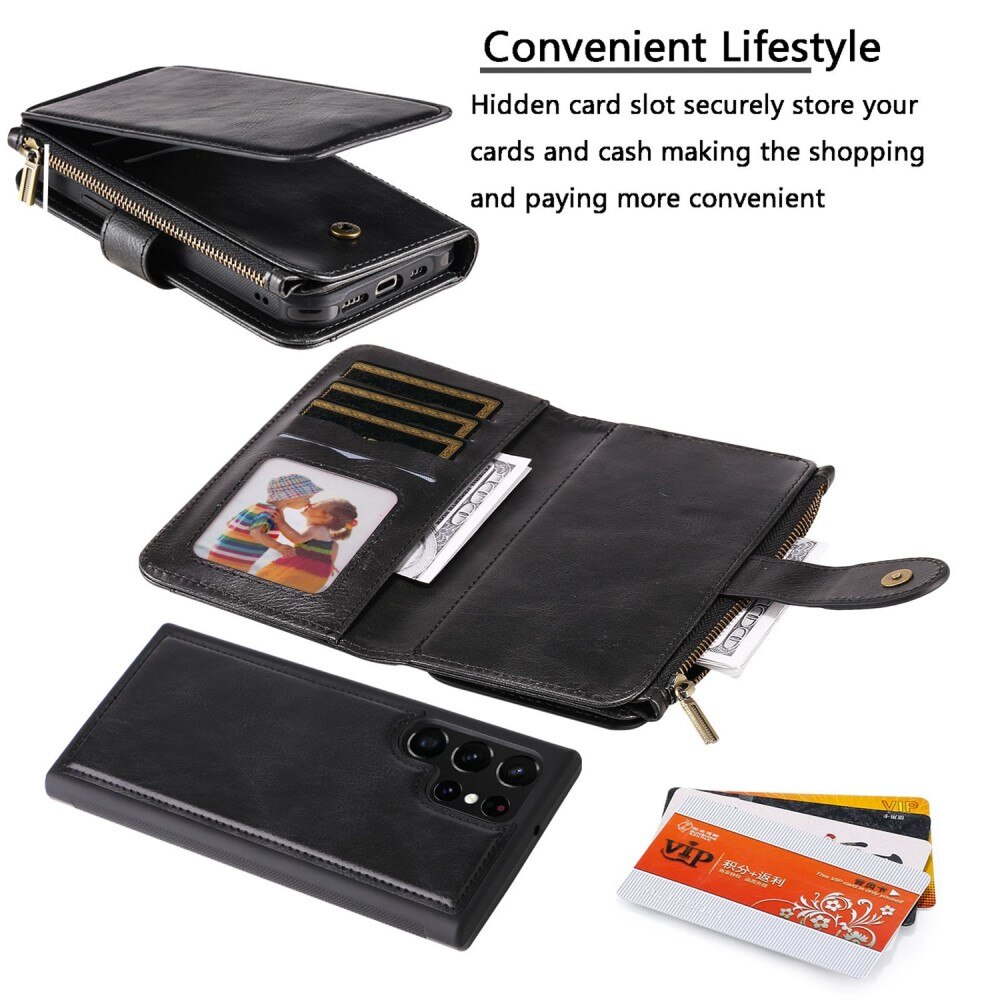 Magnet Leather Multi Wallet Samsung Galaxy S22 Ultra Negro