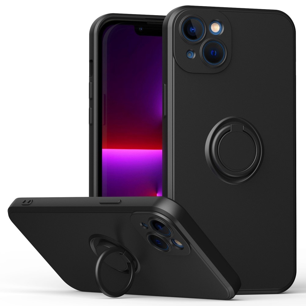 Funda rígida con porta anillos iPhone 14 Plus Negro