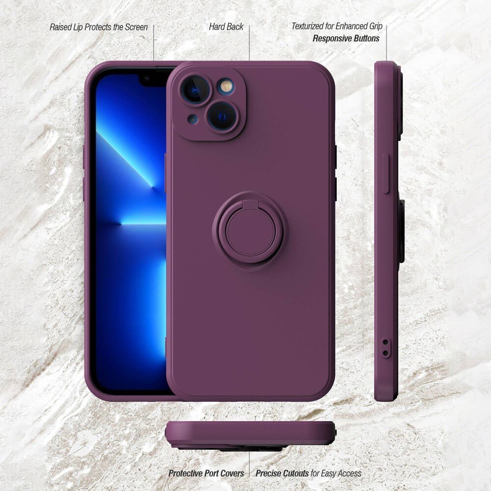 Funda rígida con porta anillos iPhone 14 Negro