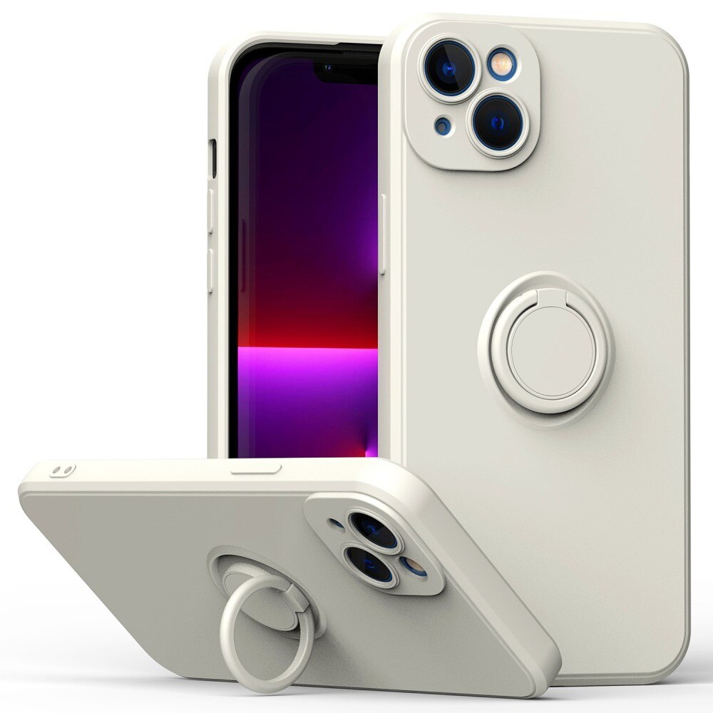 Funda rígida con porta anillos iPhone 14 Blanco